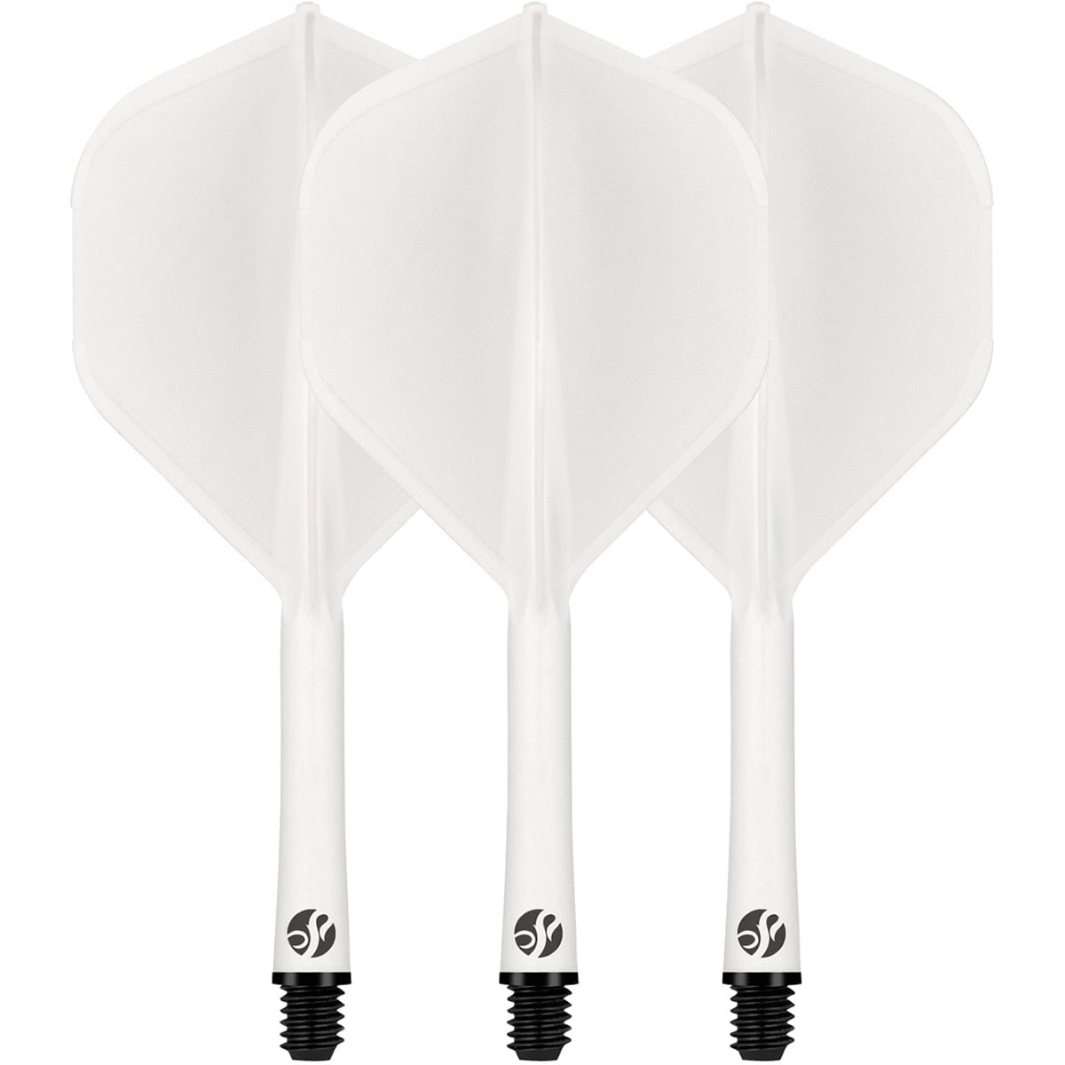 Shot Flight Deck - One Piece Dart Flight and Shaft System - White