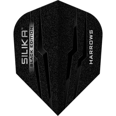 Harrows Silika Dart Flights - Black Edition - Tough Crystalline Coated - Standard No6