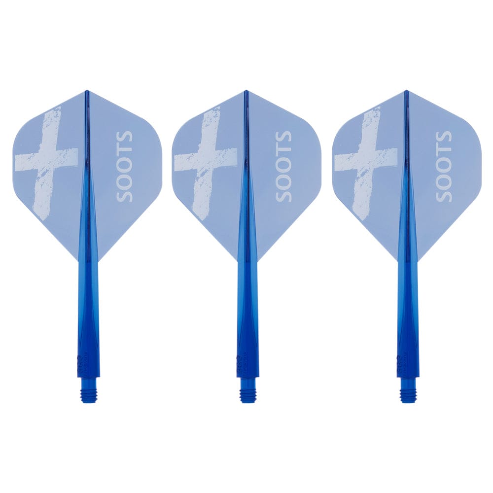 Condor AXE Dart Flights - Standard - Alan Soutar - Soots - Clear Blue