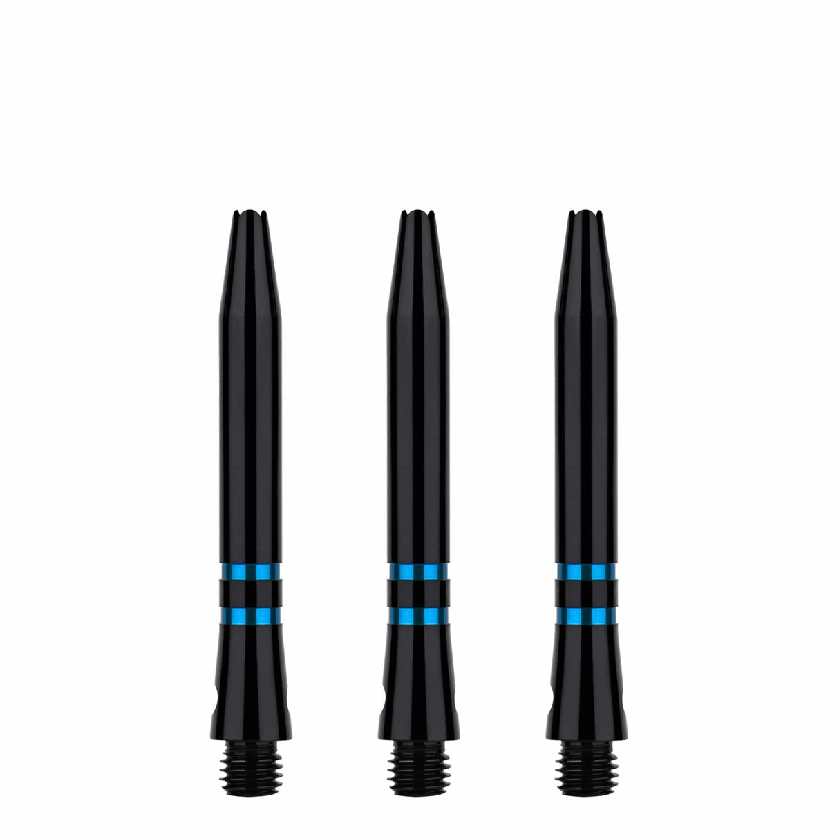 One80 TC Alu Dart Shafts - Regrooved Stems - Black & Blue