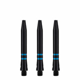 One80 TC Alu Dart Shafts - Regrooved Stems - Black & Blue