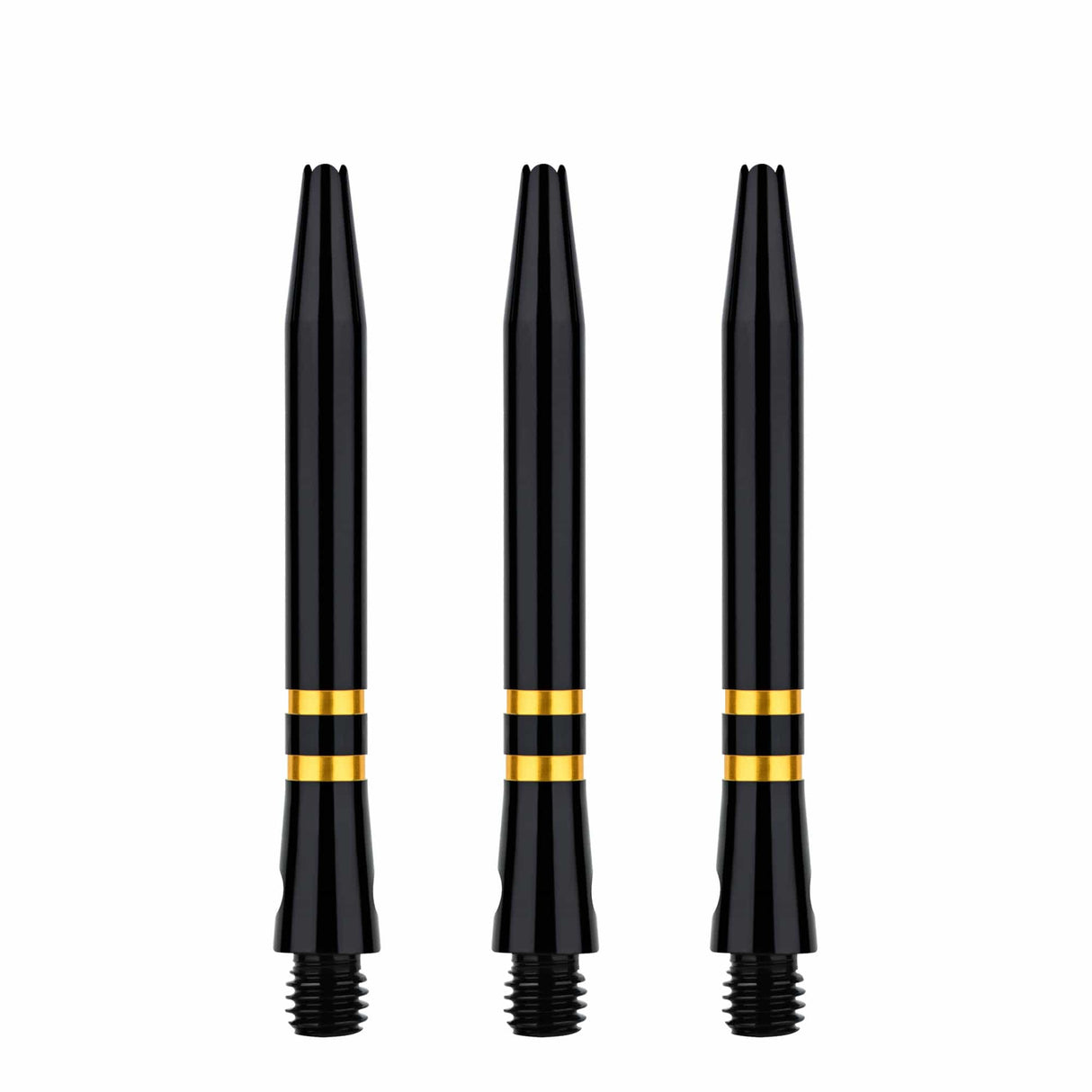 One80 TC Alu Dart Shafts - Regrooved Stems - Black & Gold