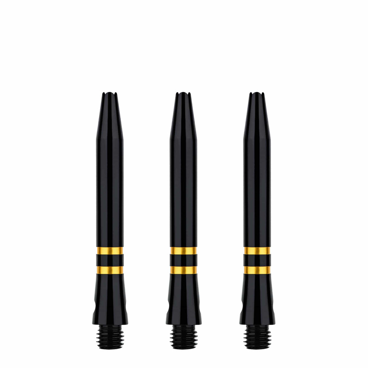 One80 TC Alu Dart Shafts - Regrooved Stems - Black & Gold