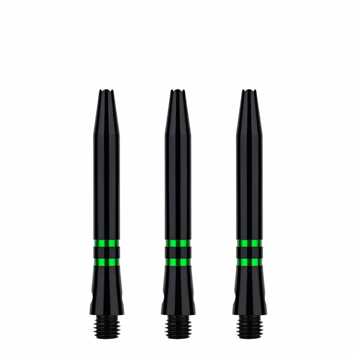 One80 TC Alu Dart Shafts - Regrooved Stems - Black & Green