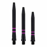 One80 TC Alu Dart Shafts - Regrooved Stems - Black & Purple