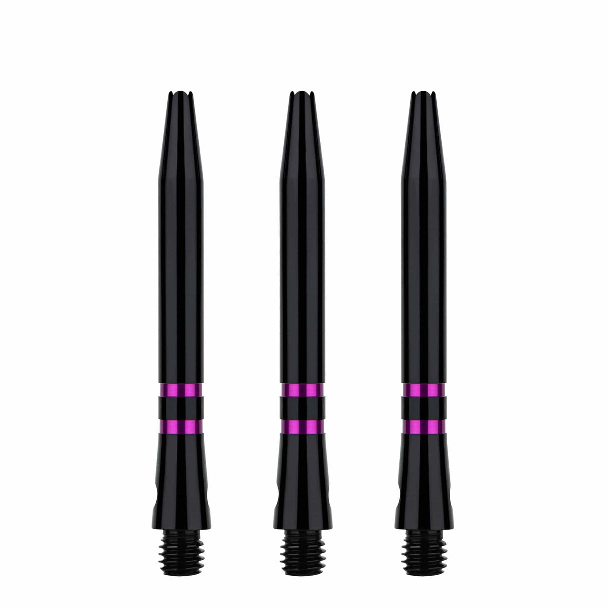 One80 TC Alu Dart Shafts - Regrooved Stems - Black & Purple