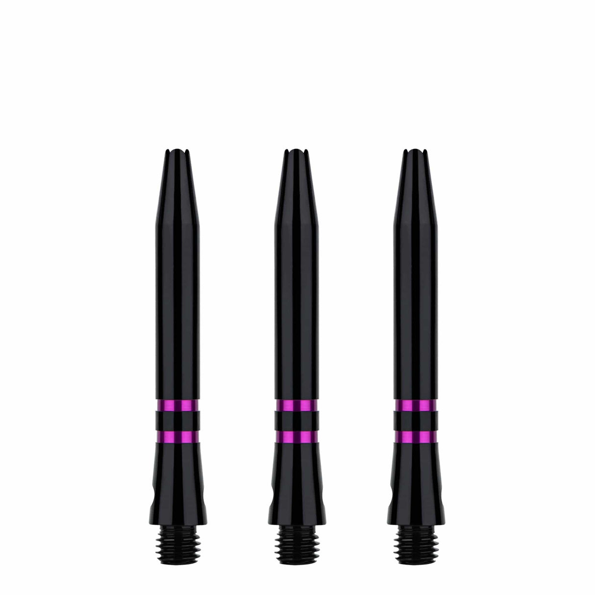 One80 TC Alu Dart Shafts - Regrooved Stems - Black & Purple