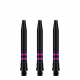 One80 TC Alu Dart Shafts - Regrooved Stems - Black & Purple