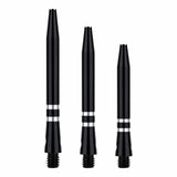 One80 TC Alu Dart Shafts - Regrooved Stems - Black & Silver