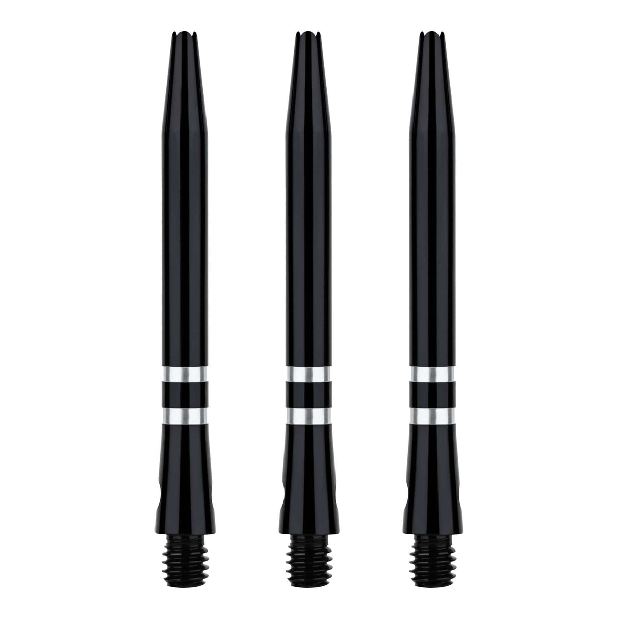 One80 TC Alu Dart Shafts - Regrooved Stems - Black & Silver