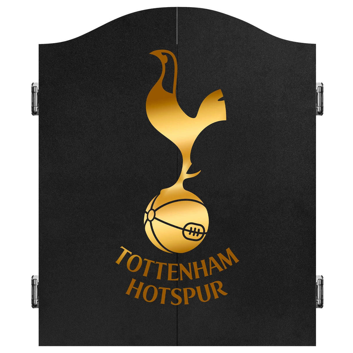 Tottenham Hotspur Dartboard Cabinet - Official Licensed - Spurs - C7 - Black - Gold Crest