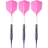 Cuesoul Engine V5 Darts - Soft Tip - 90% Tungsten - Hope Ring - Pink