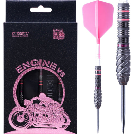 Cuesoul Engine V5 Darts - Steel Tip - 90% Tungsten - Hope Ring - Pink 23g