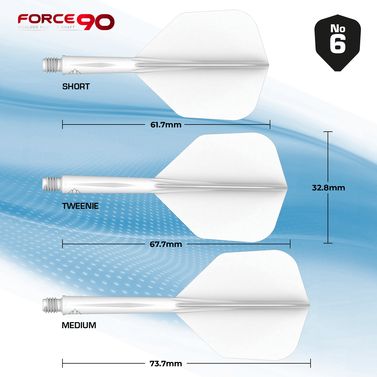 Mission Force 90 - New Moulded Flight & Shaft System - White - Standard No6