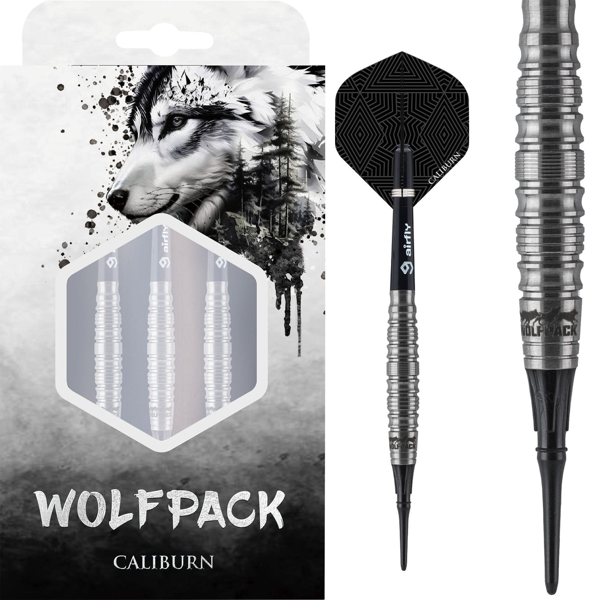 Caliburn Wolfpack Darts - Soft Tip - 90% Tungsten - W5 - 20g