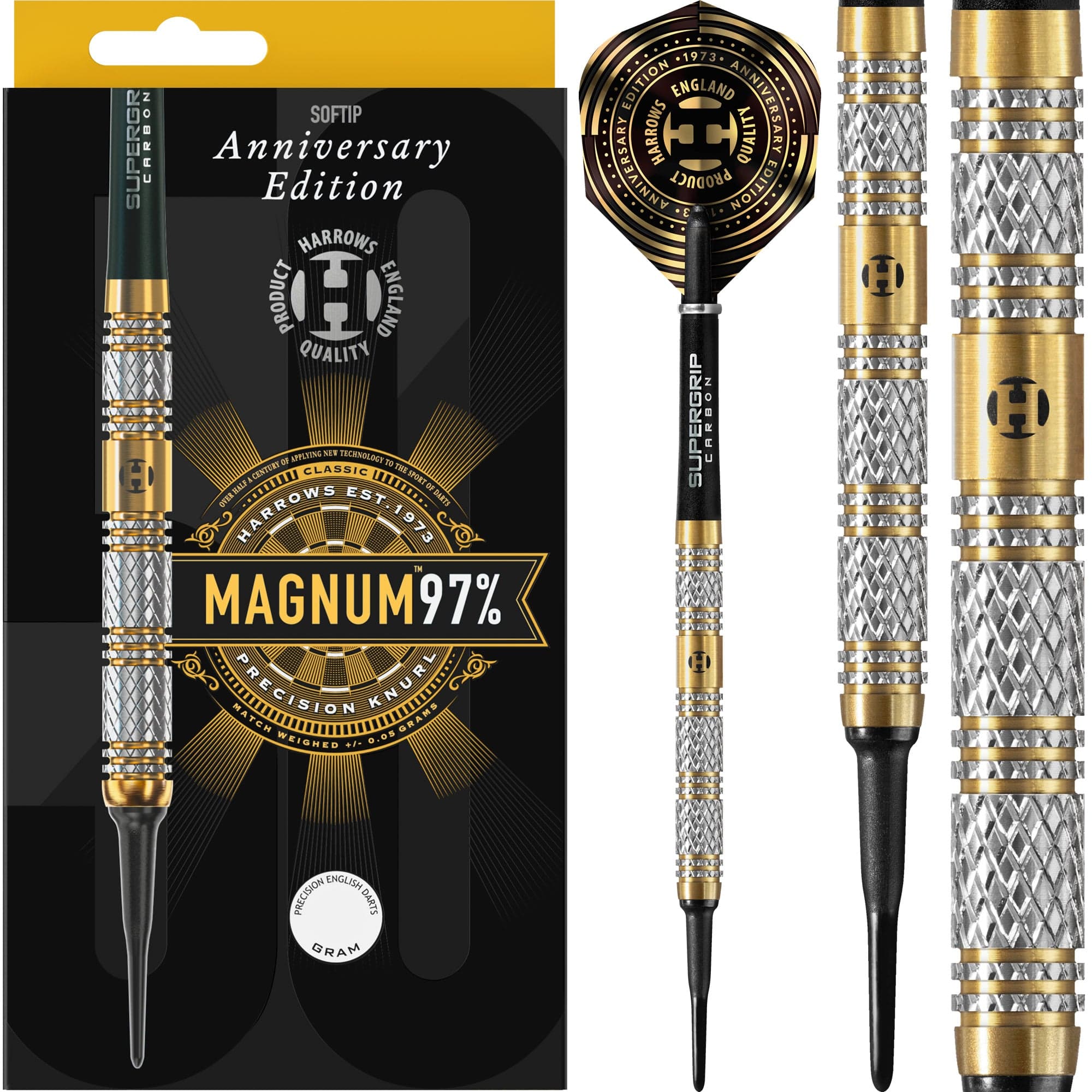 Harrows Magnum Darts - Soft Tip - 97% - Anniversary Edition - Gold Tit