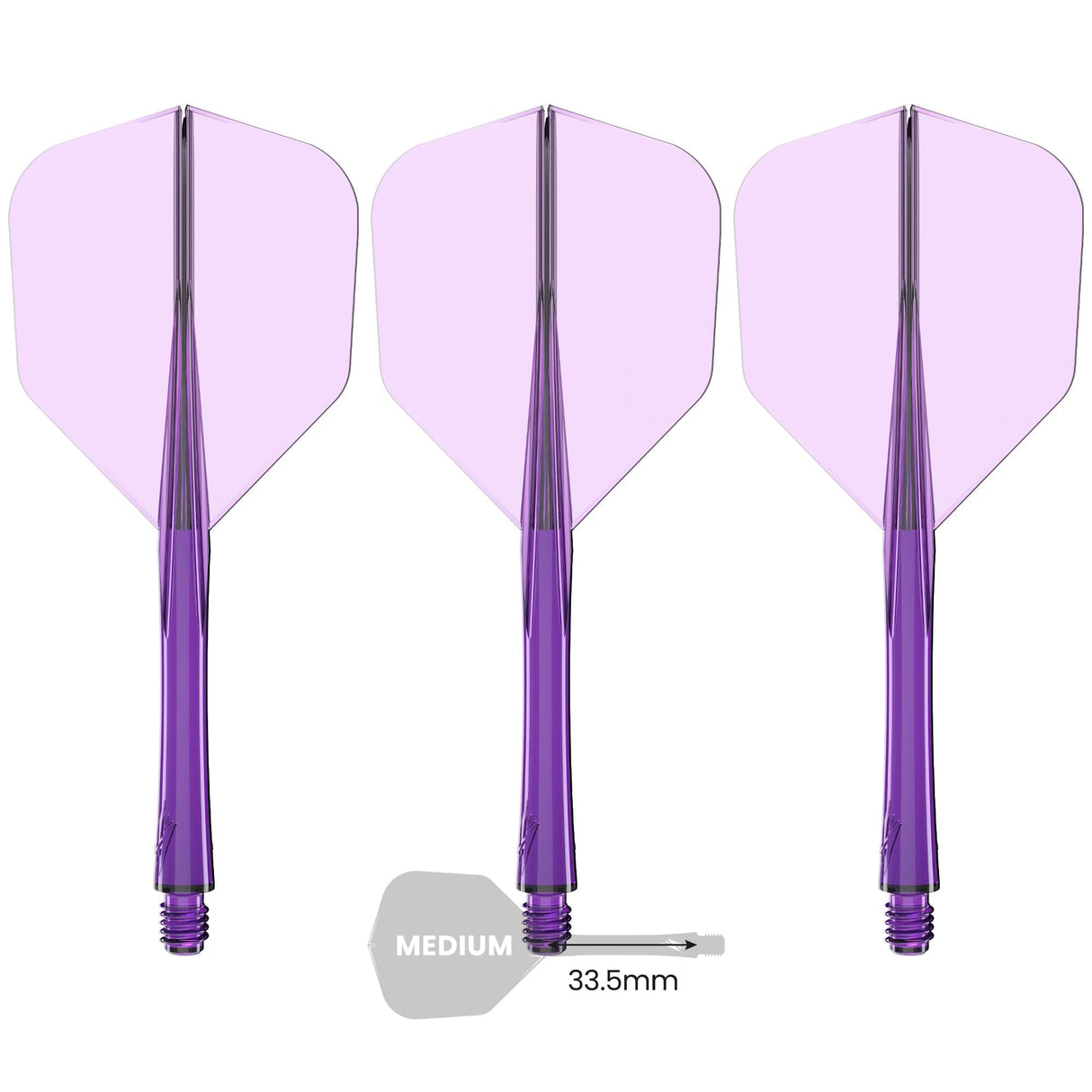 Caliburn SUP Flights - Moulded Flight & Shaft - Standard No6 Purple / Medium