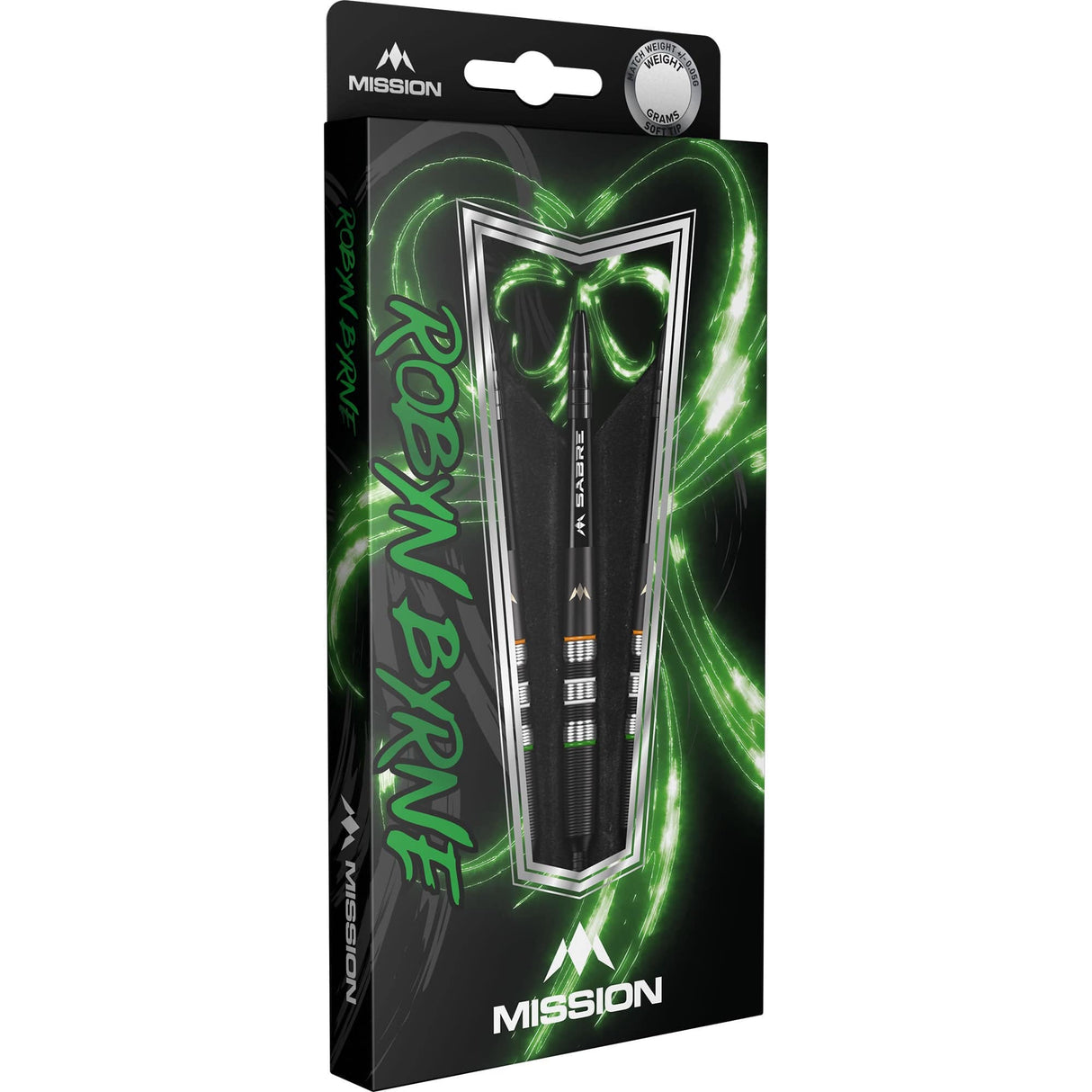 Mission Robyn Byrne Darts - Soft Tip - 90% - Black Titanium 18g