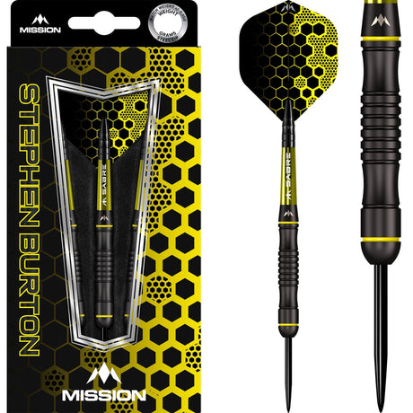 Mission Stephen Burton Darts - Steel Tip - 90% - Black Titanium - Bertie 23g