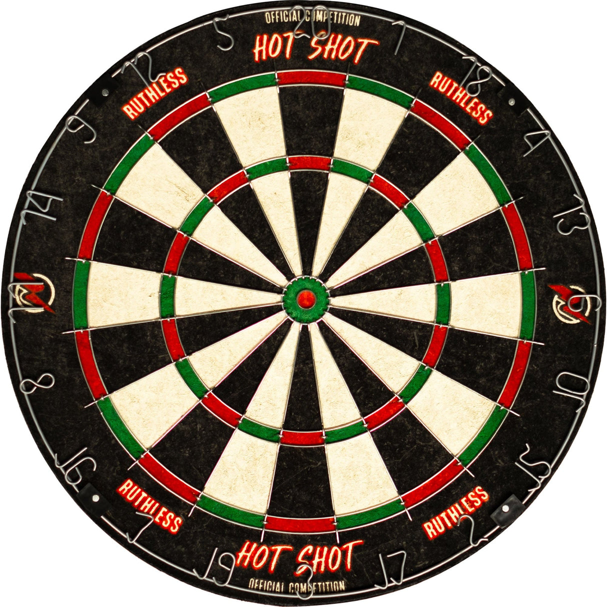 Ruthless HotShot Dartboard - Endurance - Round Wire - inc 2 sets of Darts