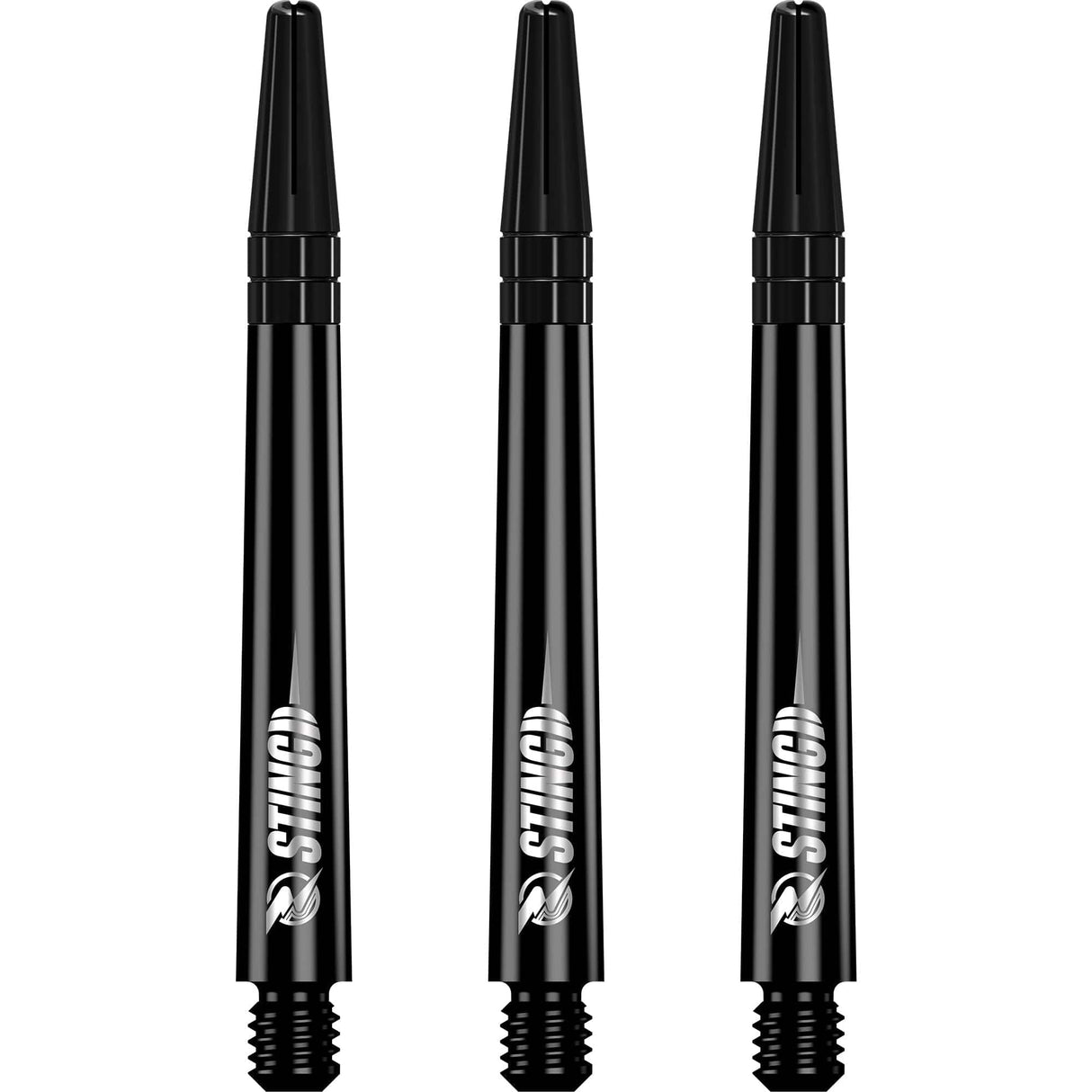 Ruthless Sting Dart Shafts - Polycarbonate - Solid Black - Black Top Medium