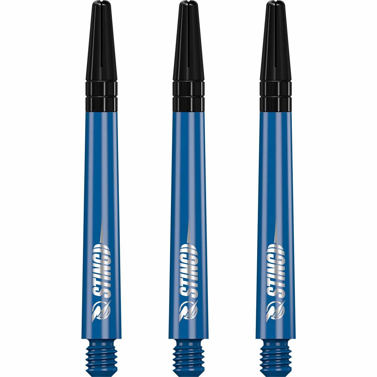 Ruthless Sting Dart Shafts - Polycarbonate - Solid Blue - Black Top Medium