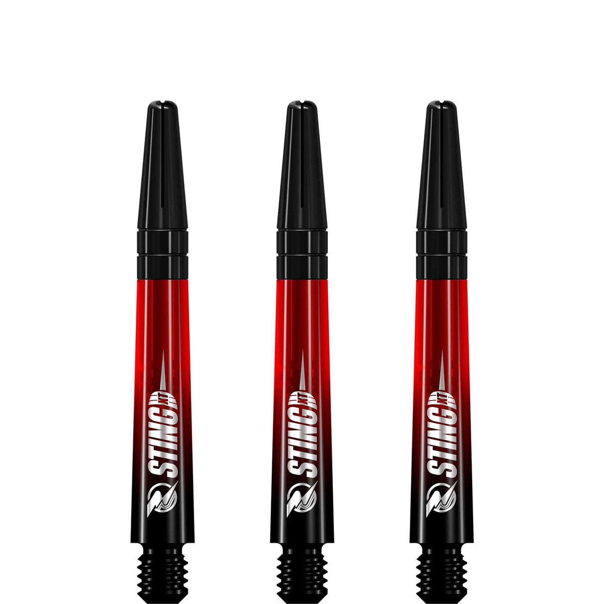 Ruthless Sting XT Dart Shafts - Polycarbonate - Gradient Black & Red - Black Top Tweenie