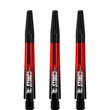 Ruthless Sting XT Dart Shafts - Polycarbonate - Gradient Black & Red - Black Top Tweenie Plus