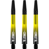 Ruthless Sting XT Dart Shafts - Polycarbonate - Gradient Black & Yellow - Black Top Medium