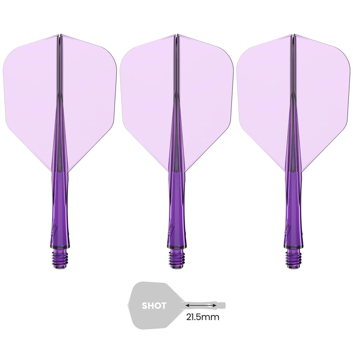 Caliburn SUP Flights - Moulded Flight & Shaft - Standard No6 Purple / Short