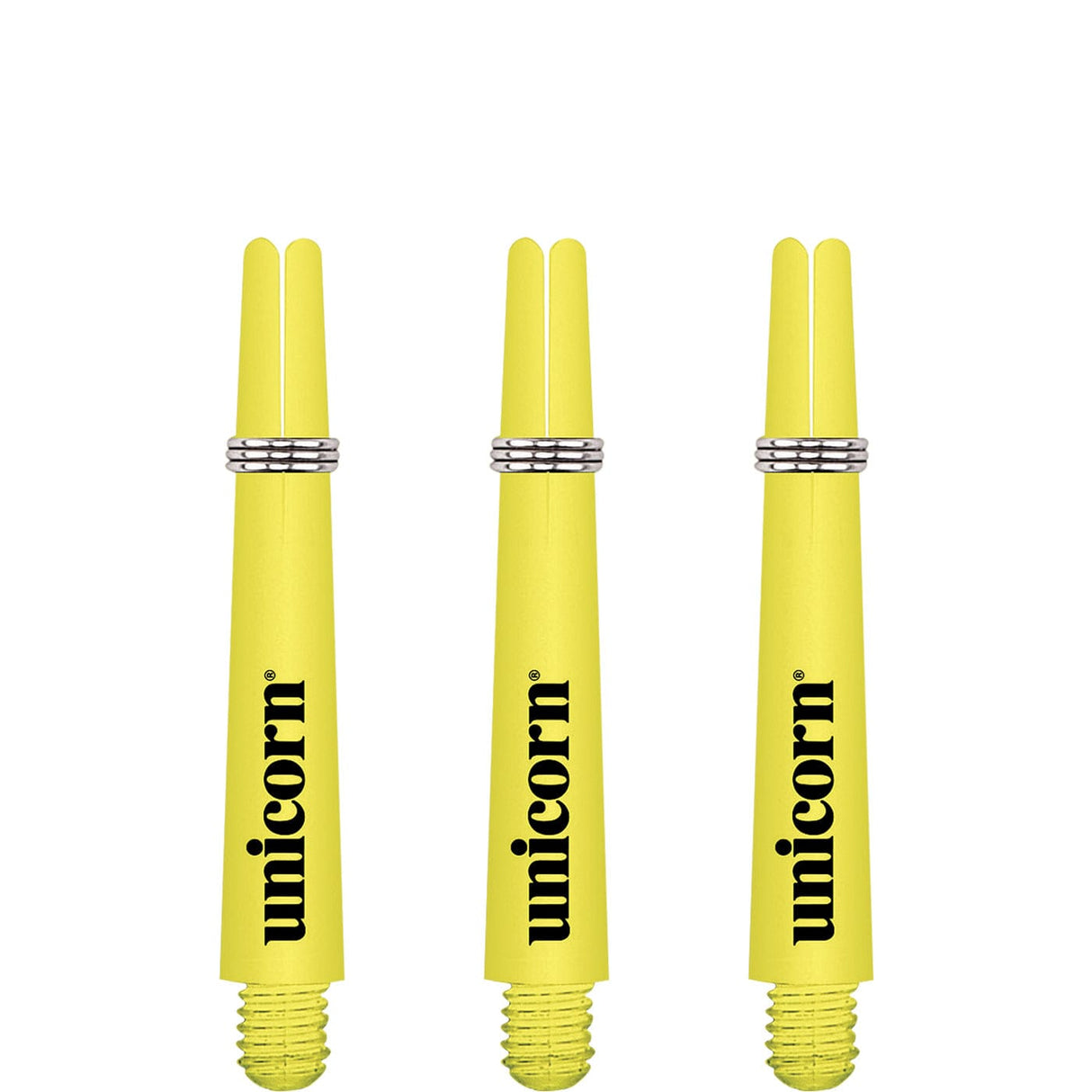 Unicorn Gripper 3 Dart Shafts - Nylon Stems - Yellow - Flair Short
