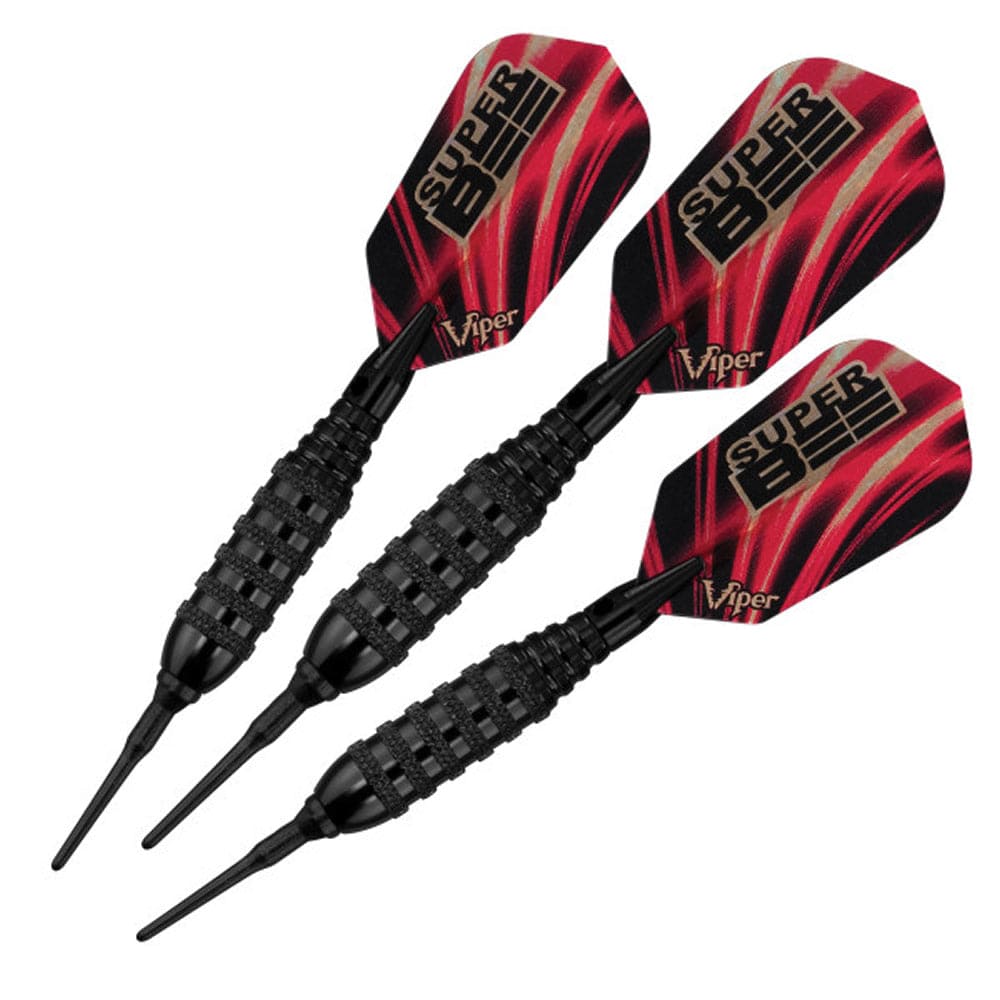 Viper Super Bee Darts - Soft Tip - Black Alloy - Knurled Rings - Black 16g