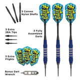 Viper Comix Darts - Soft Tip - Coated Alloy - Cut Grooves - inc Extras - Blue 18g