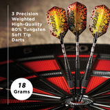 Viper Jaguar Darts - Soft Tip - 80% - inc Extras - J1 - Front-Knurl - Black 18g