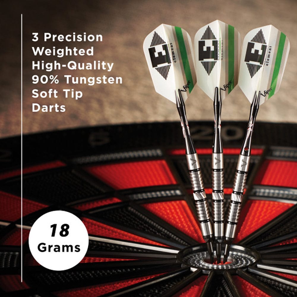 Viper Element Darts - Soft Tip - 90% - inc Extras - E2 - Twin Shark - Black Ring 18g