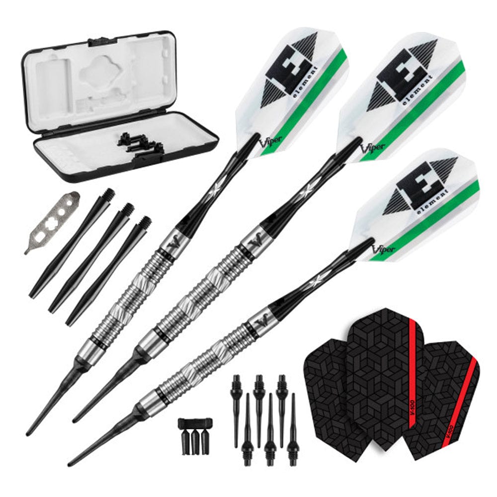 Viper Element Darts - Soft Tip - 90% - inc Extras - E3 - Tri-Ring - Black Ring 18g