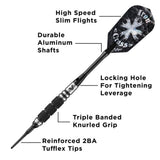 Viper Desperado Darts - Soft Tip - 80% - inc Extras - D1 - Tri-Knurl - Black 18g