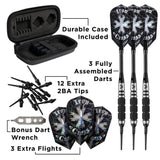 Viper Desperado Darts - Soft Tip - 80% - inc Extras - D1 - Tri-Knurl - Black 18g