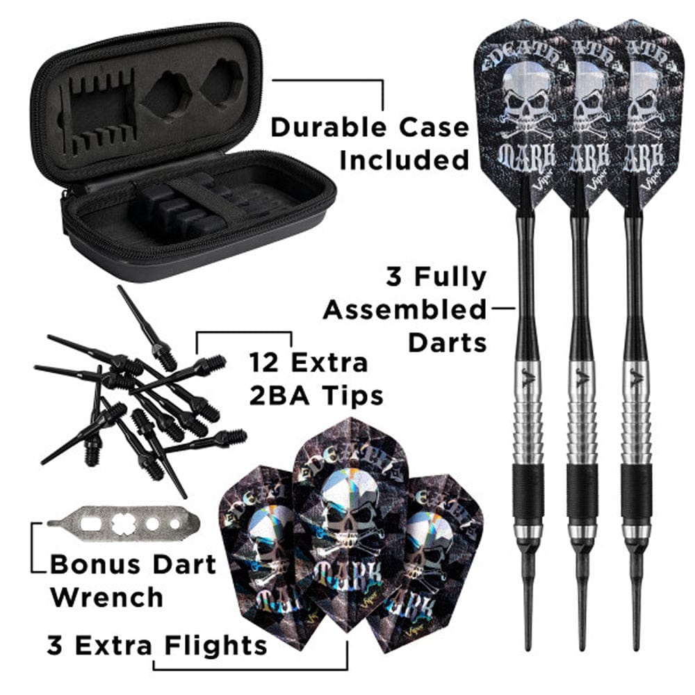 Viper Desperado Darts - Soft Tip - 80% - inc Extras - D2 - Micro Grip - Black 18g