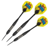 Viper Comix Darts - Steel Tip - Coated Alloy - Cut Grooves - inc Extras - Black 22g