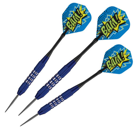 Viper Comix Darts - Steel Tip - Coated Alloy - Cut Grooves - inc Extras - Blue 22g