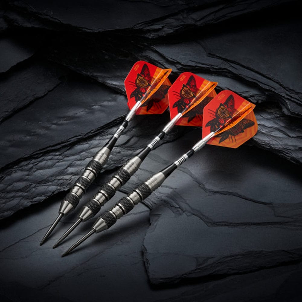 Viper The Freak Darts - Steel Tip - Nickel Silver - with Spinster Shafts - F1 - Black Tri-Knurl 22g