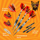 Viper The Freak Darts - Steel Tip - Nickel Silver - with Spinster Shafts - F3 - Black Knurl 22g