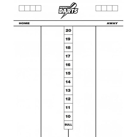 *Perfect Darts Whiteboard Scoreboard Cricket - Heavy Duty Dry Wipe Acrylic - 50cm x 40cm