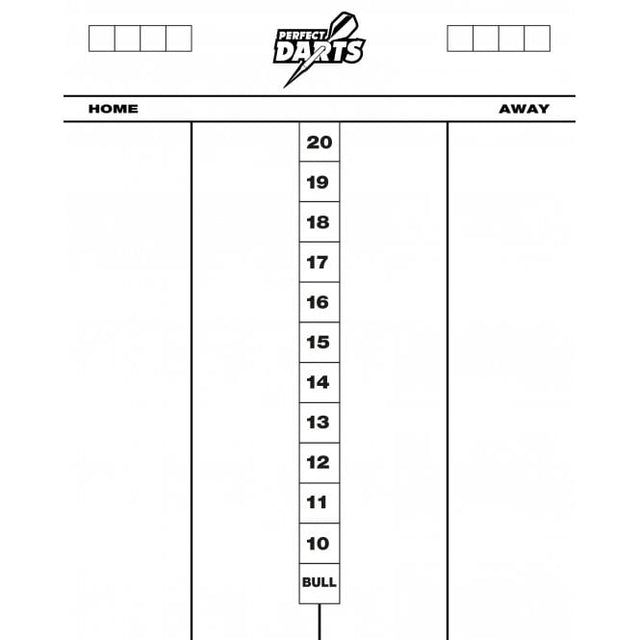 *Perfect Darts Whiteboard Scoreboard Cricket - Heavy Duty Dry Wipe Acrylic - 50cm x 40cm