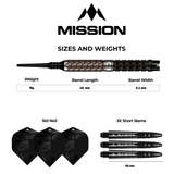 Mission Archon Darts - Soft Tip - 97.5% - Black & Bronze PVD 18g