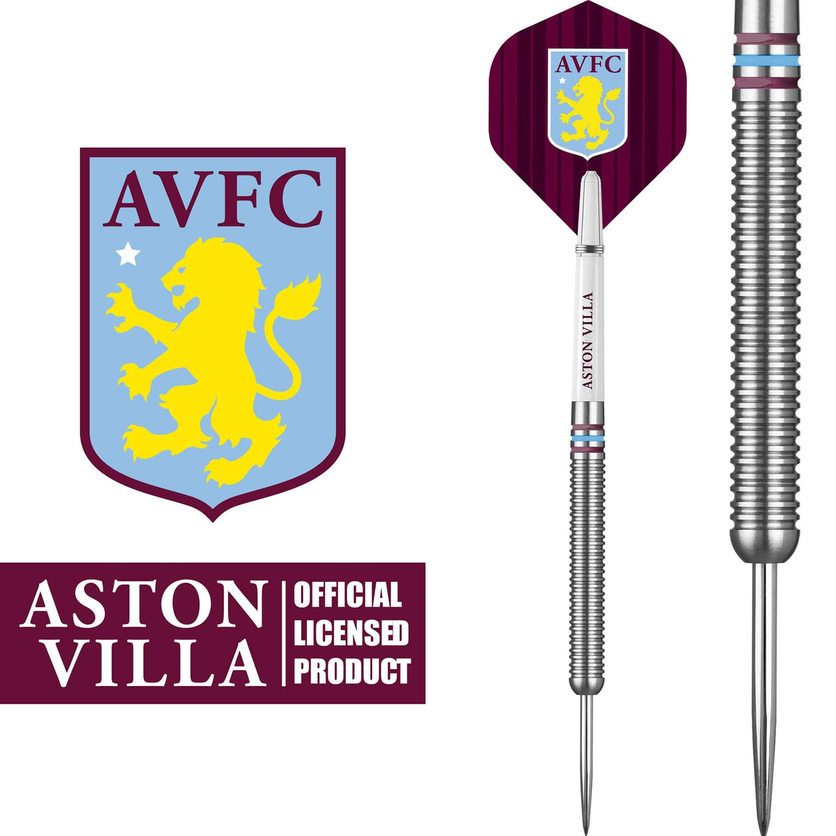 Aston Villa FC Darts - Steel Tip Tungsten - Official Licensed - AVFC - 24g 24g