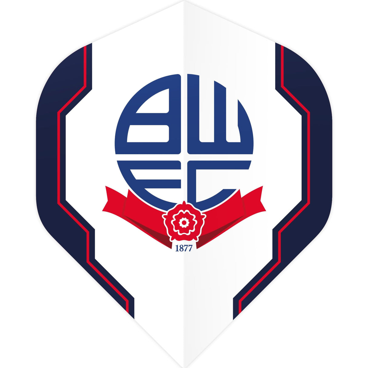 Bolton Wanderers Dart Flights - 100 Micron - No2 - Std - BWFC - F1 - Logo with Blue Trim