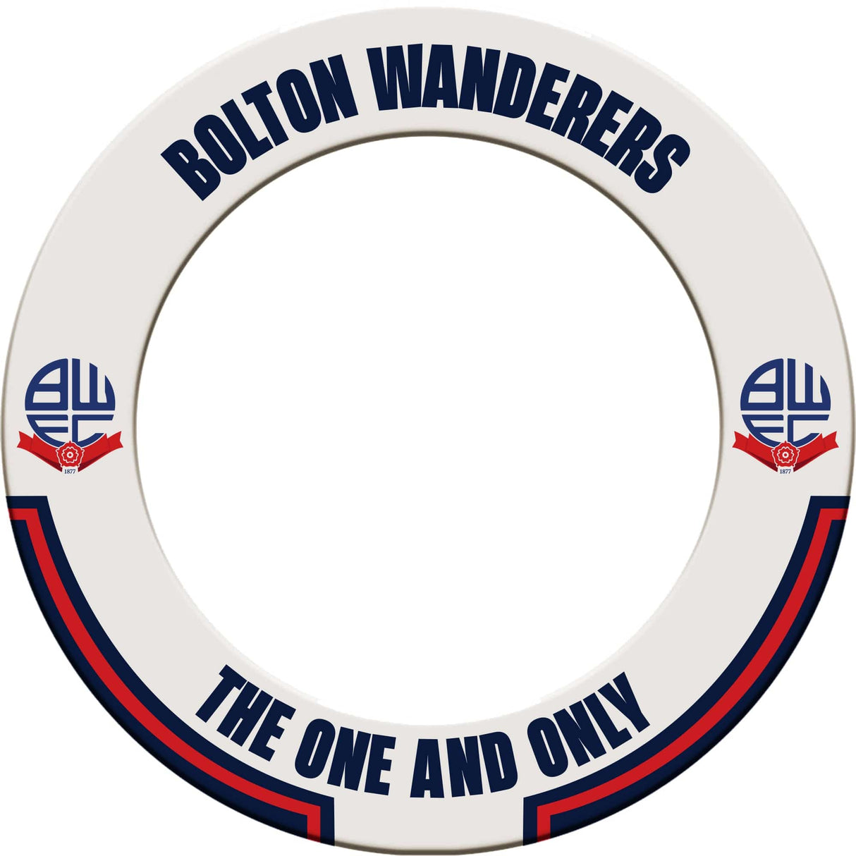 Bolton Wanderers Dartboard Surround - Official Licensed - BWFC - S1 - White - The One and Only