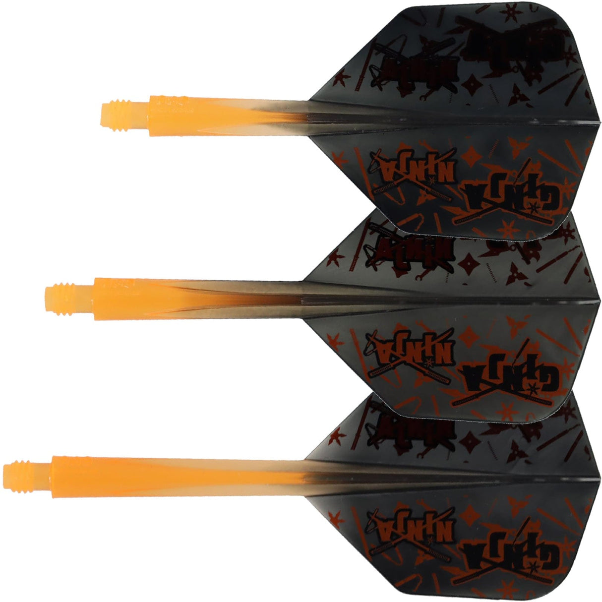 Condor AXE Dart Flights - Matt Campbell - Ginja Ninja - Small - Black & Orange